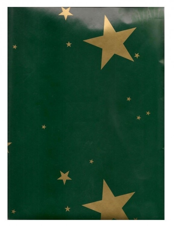 Balící papír 70x100 zelený+ zlaté hvězdy - Dekorace a domácnost Dekorace Vánoce a Silvestr